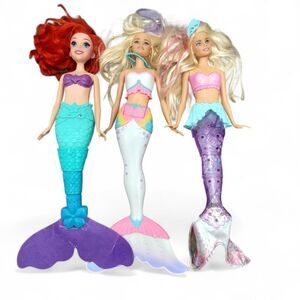Lot of 3 Mattel Barbie Dreamtopia Mermaid/ Disney Princess Ariel Dolls